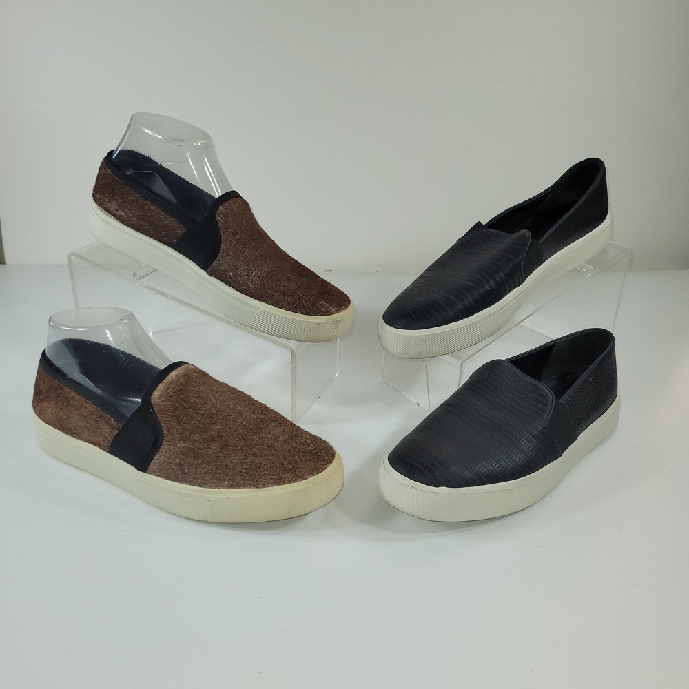 Vince Women's Flats Slip-On Shoes Brown and Black Loafers Size 8.5